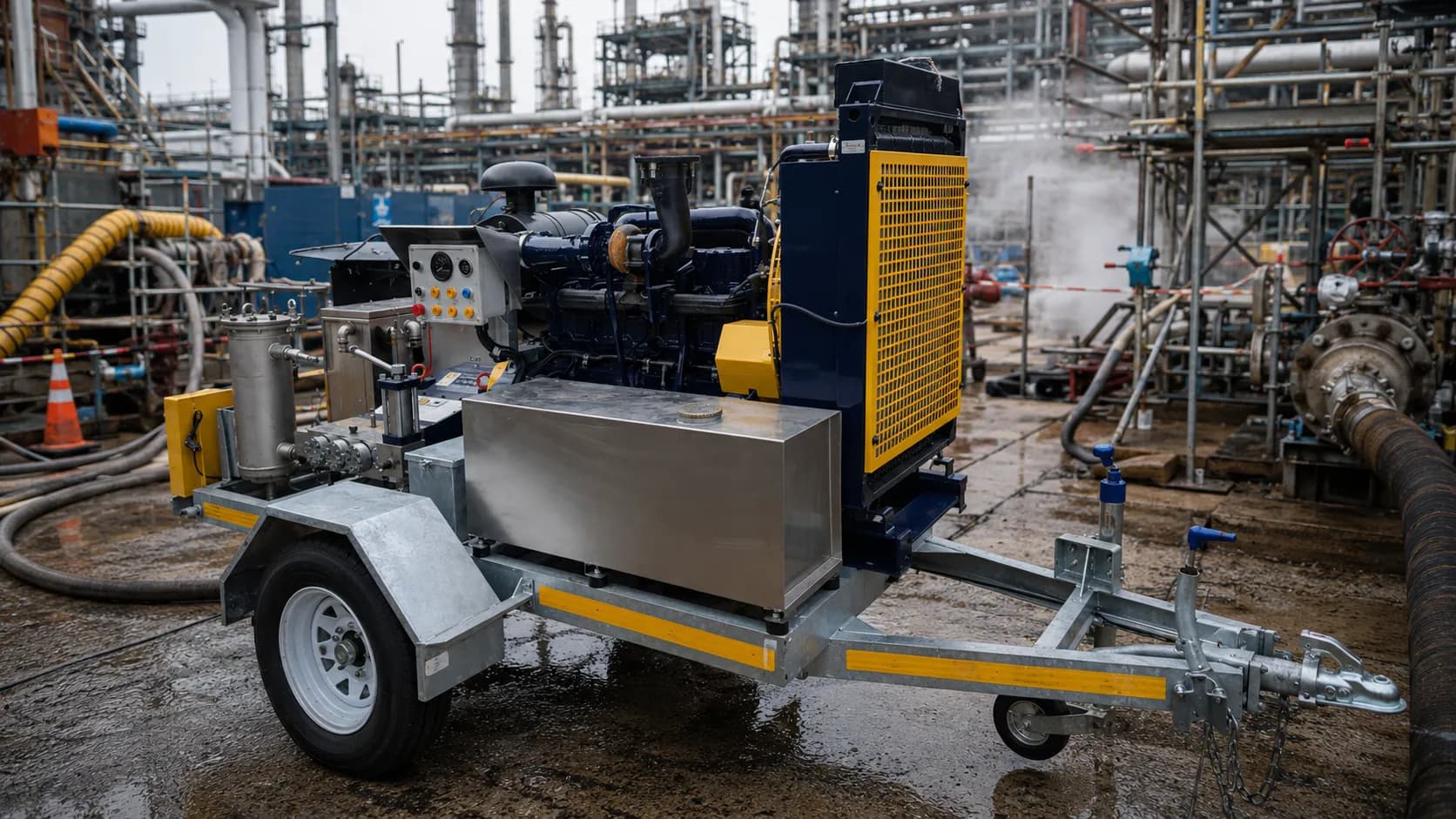 High-pressure rental unit ready for deployment