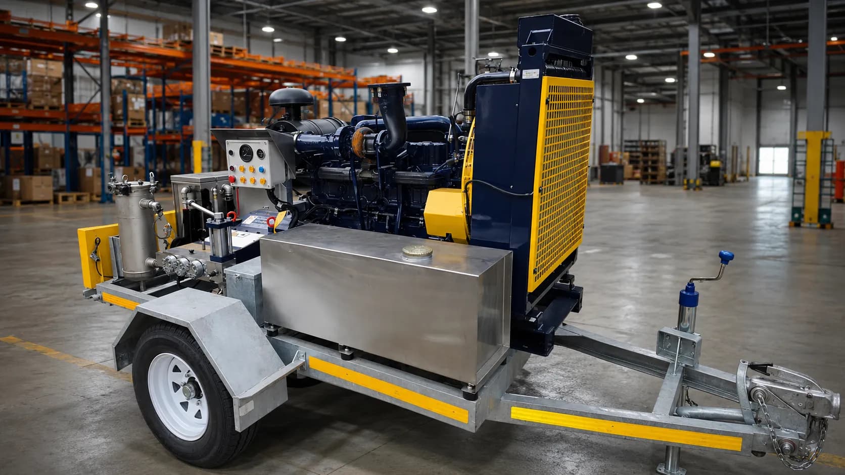 High-pressure rental units on a trailer